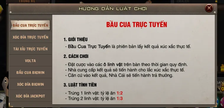 Sảnh Bầu Cua Live Tại VaoBet Đẳng Cấp Cho Các Tín Đồ Cá Cược