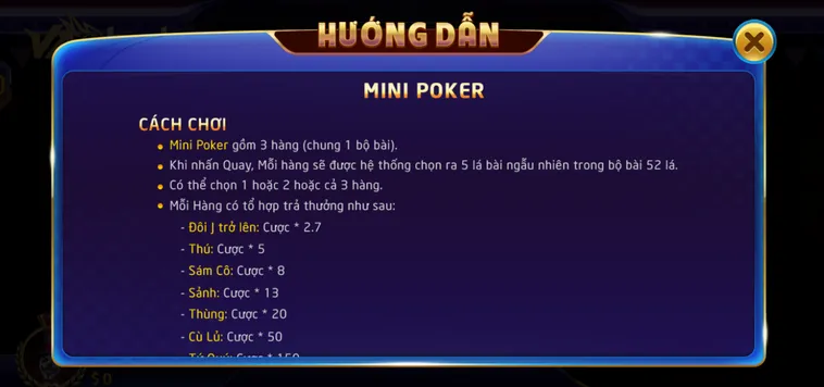 Trải Nghiệm Đỉnh Cao Table Game Mini Poker tại VaoBet Với Tỷ Lệ Thưởng Lớn