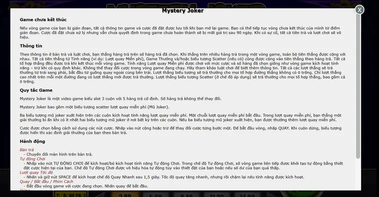 Game Nhanh Mystery Joker Tại Vaobet Trải Nghiệm Quay Hũ Cổ Điển Cực Kỳ Hấp Dẫn