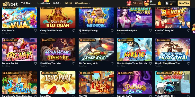 Kho Trò Chơi Khổng Lồ Tại Sảnh Nổ Hũ Vaobet Thiên Đường Săn Jackpot Hàng Trăm Triệu Đồng Đang Chờ Đón Bạn